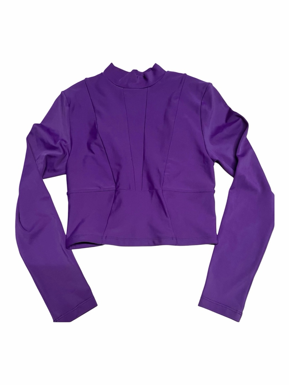 NEW Mikoh “Lowers” Crop Long Sleeve Rash Guard Swim Shirt in Dark Purple Size XS